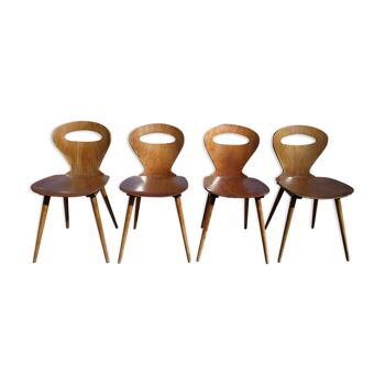 Série de 4 chaises baumann modèle "Fourmi" 1960