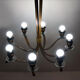 Lustre en laiton du milieu du siècle production italienne, années 1950