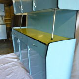 Buffet en formica jaune et bleu