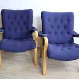 2 vintage Scandinavian blue armchairs by Peter Axel Berg, 1960s, Denmark
