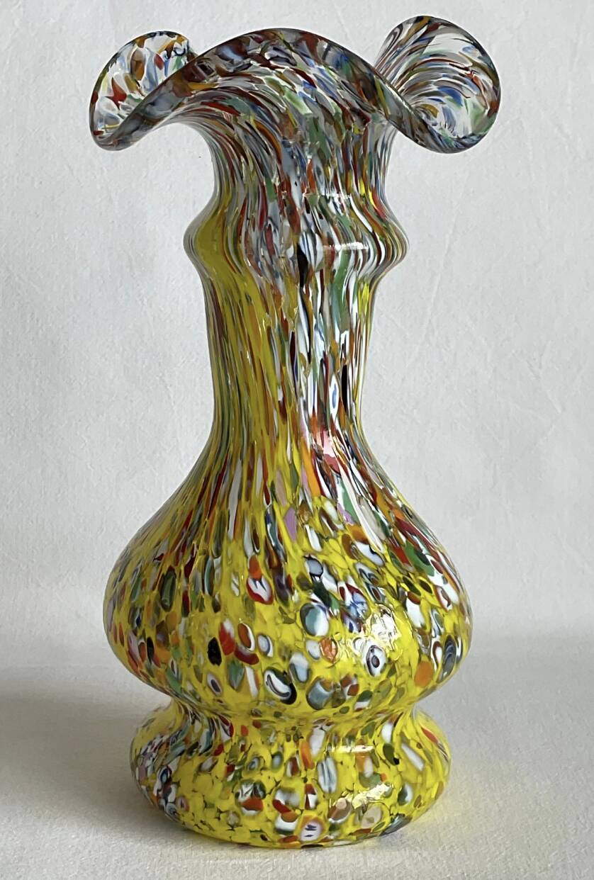 Vintage Murano Millefiori Glass Vase – Mouth Blown – Italy