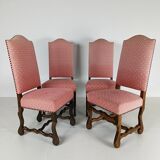 Beech Os De Mouton tapestry chairs (set of 4)