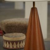Modern Danish, a conical table lamp in teak, 1980s.