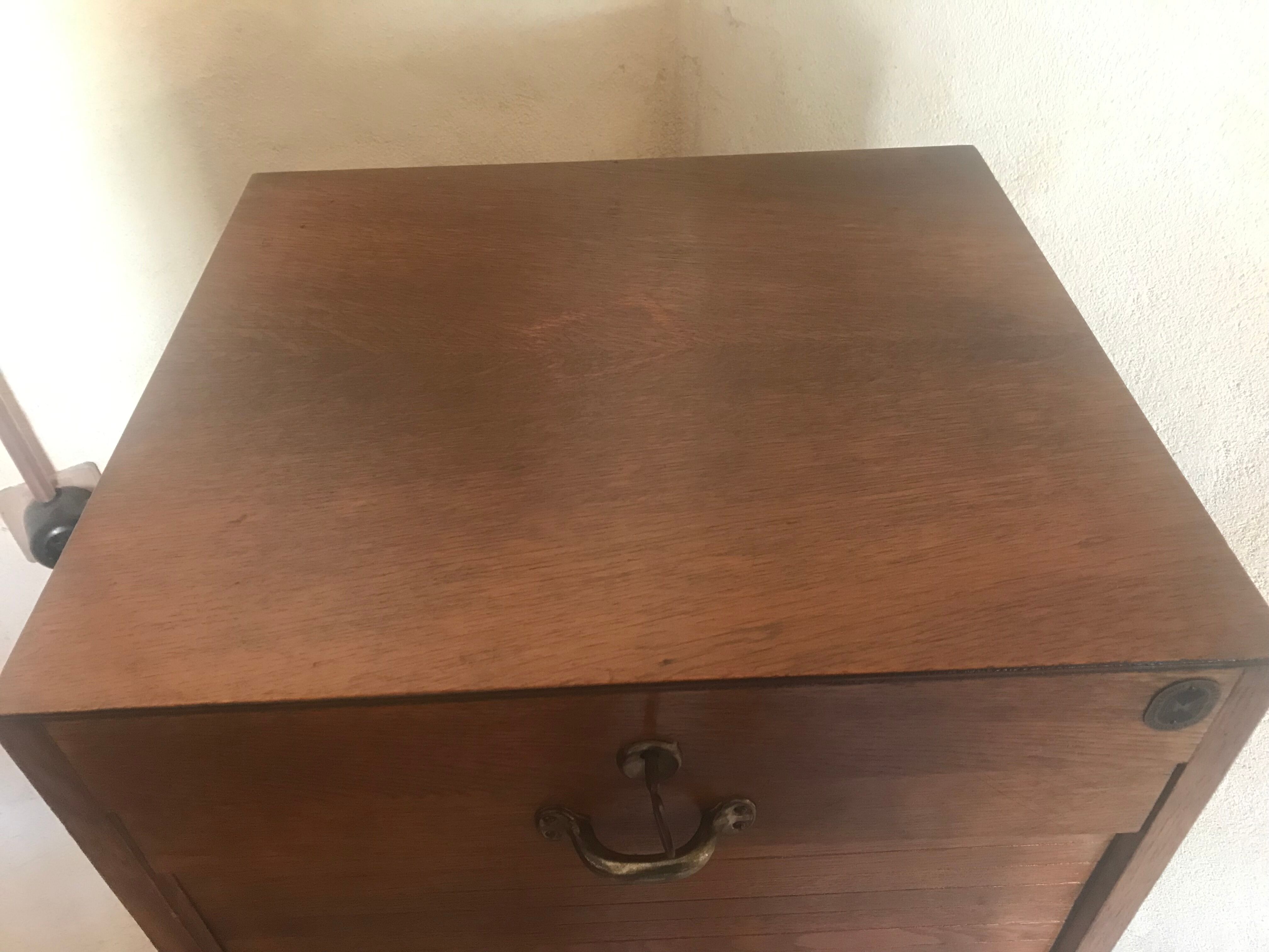 Vintage wooden curtain binder cabinet 1950-1960