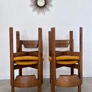 Set of 4 Scandinavian style chairs Girsberger 70s vintage solid wood