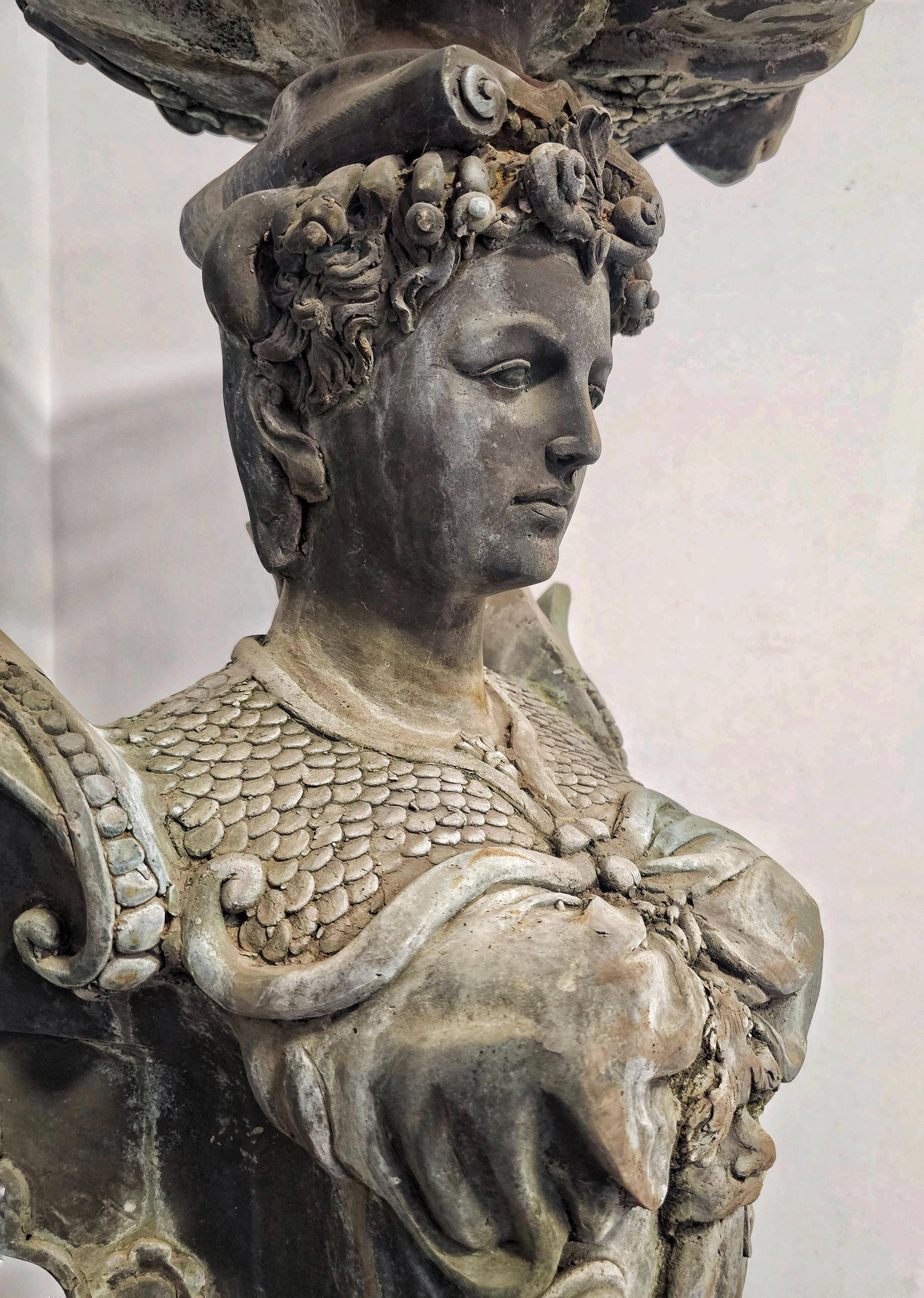 Empire style bronze jardinières, bronze and marble, 1805