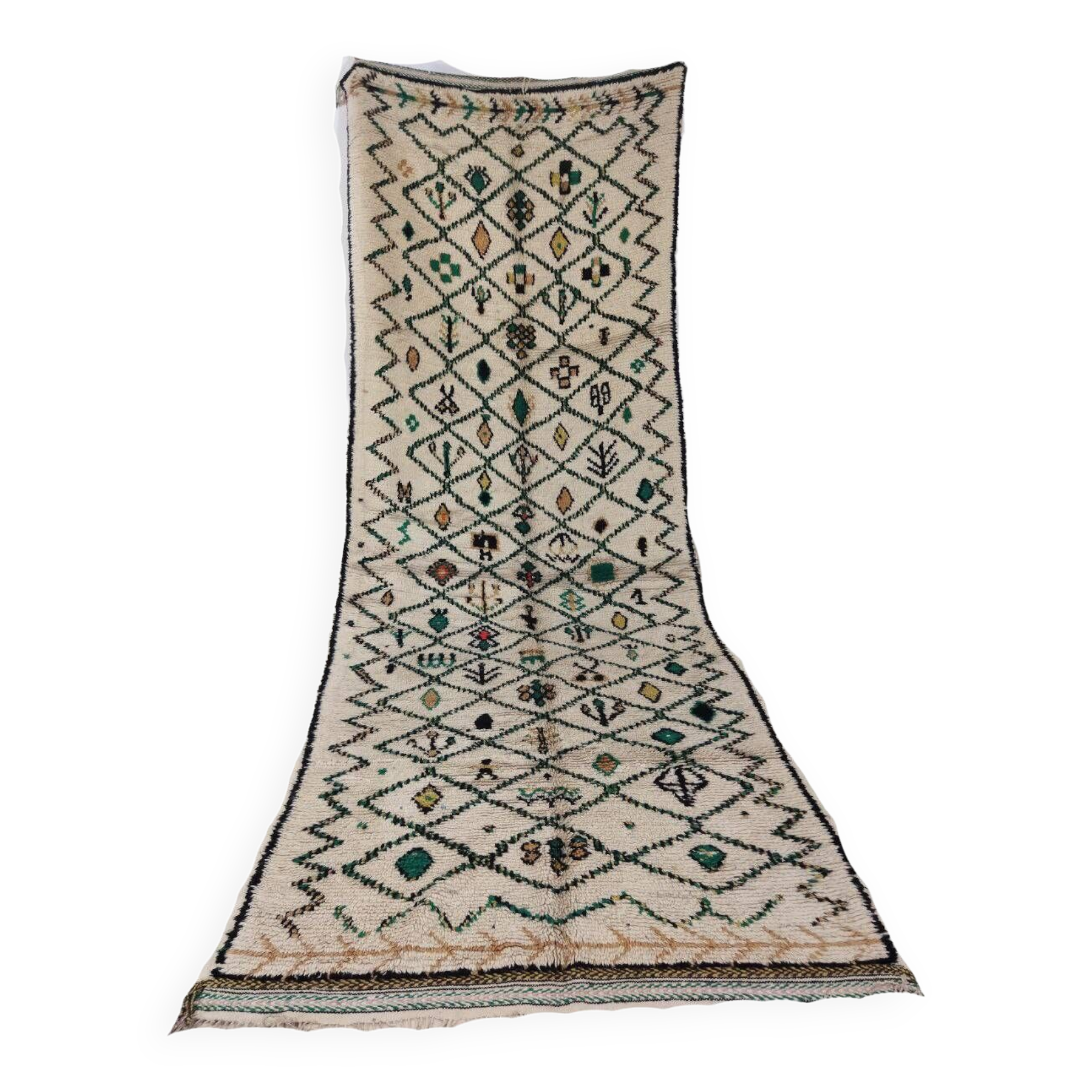 Handmade Moroccan Berber rug 376 X 133 CM