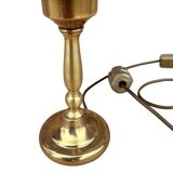 Brass night lamp, table lamp with lampshade, Germany, 1970s.