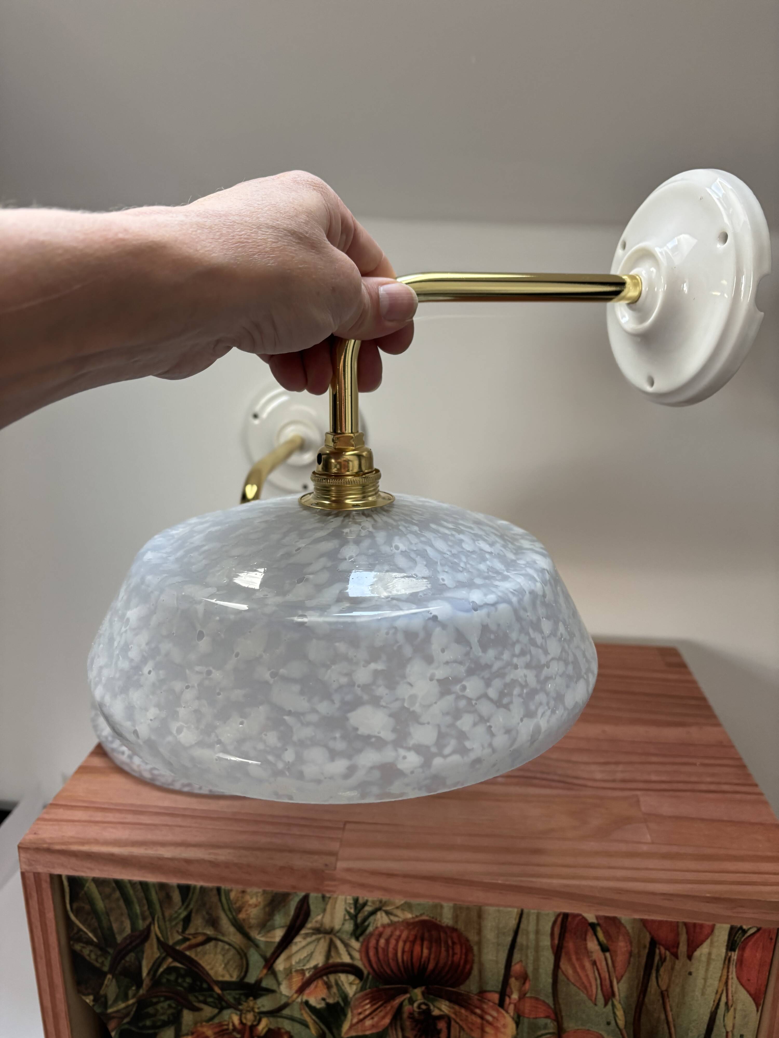 Pair of blue wall sconces