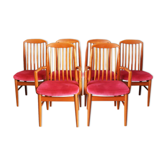 Set of 6 teak danish dining chairs