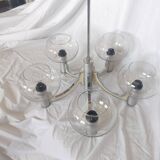 5-branched chandelier by Sciolari, Italy, space age, 1970