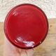 Vase diabolo en verre rouge