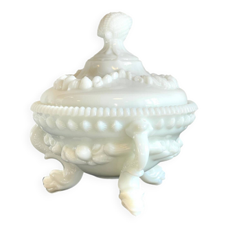 Vintage opaline glass candy dish