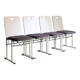 4 chaises en métal blanc par Yrjö Kukkapuro pour Avarte, Finlande, années 1980
