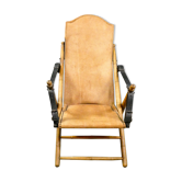 Chaise pliante de salon de campagne de safari antique, Espagne 19ème siècle