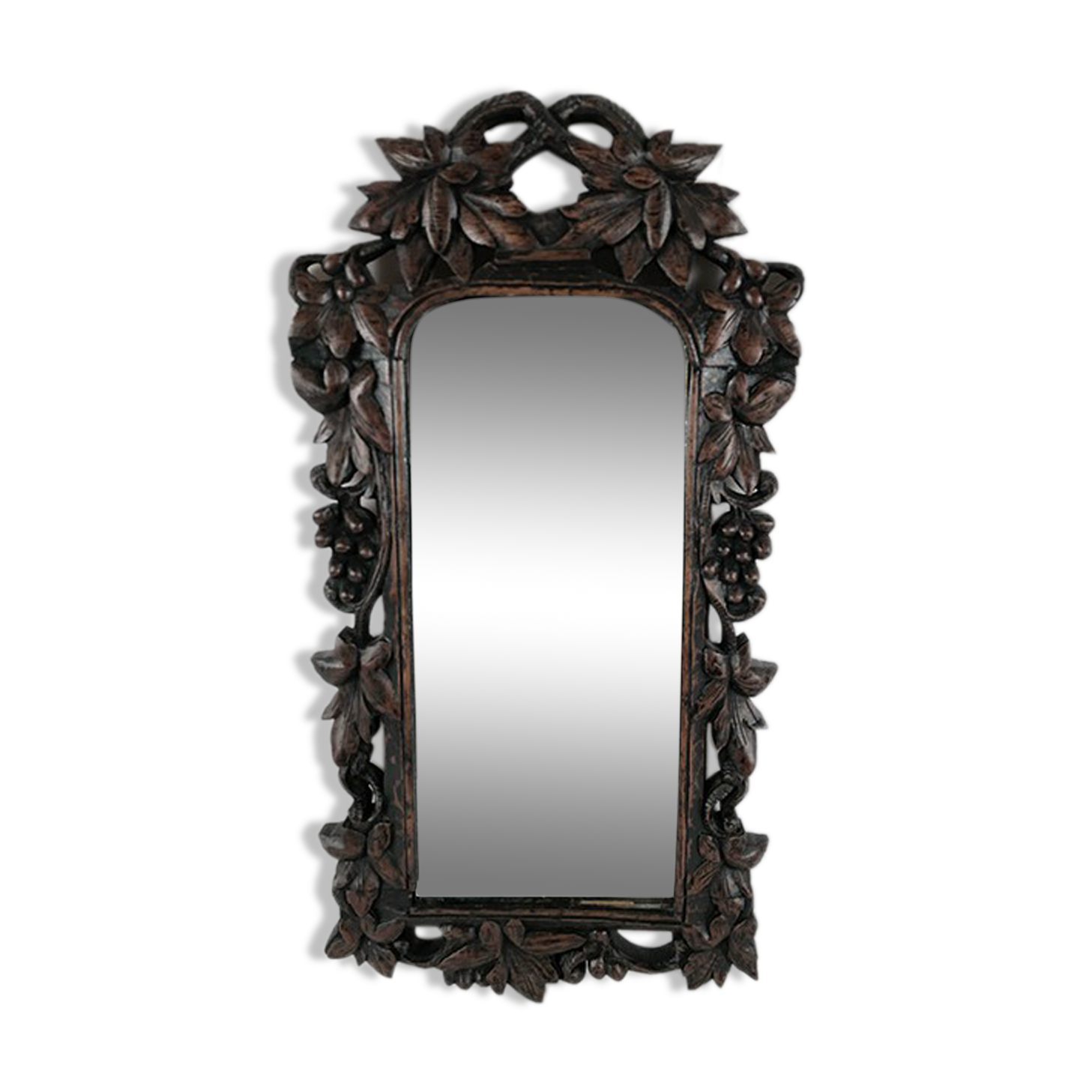 Carved wooden mirror, black forest XIX/early twentieth century