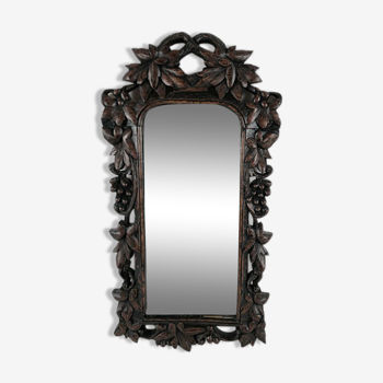 Miroir en bois sculpté, forêt noire XIX/début XXe