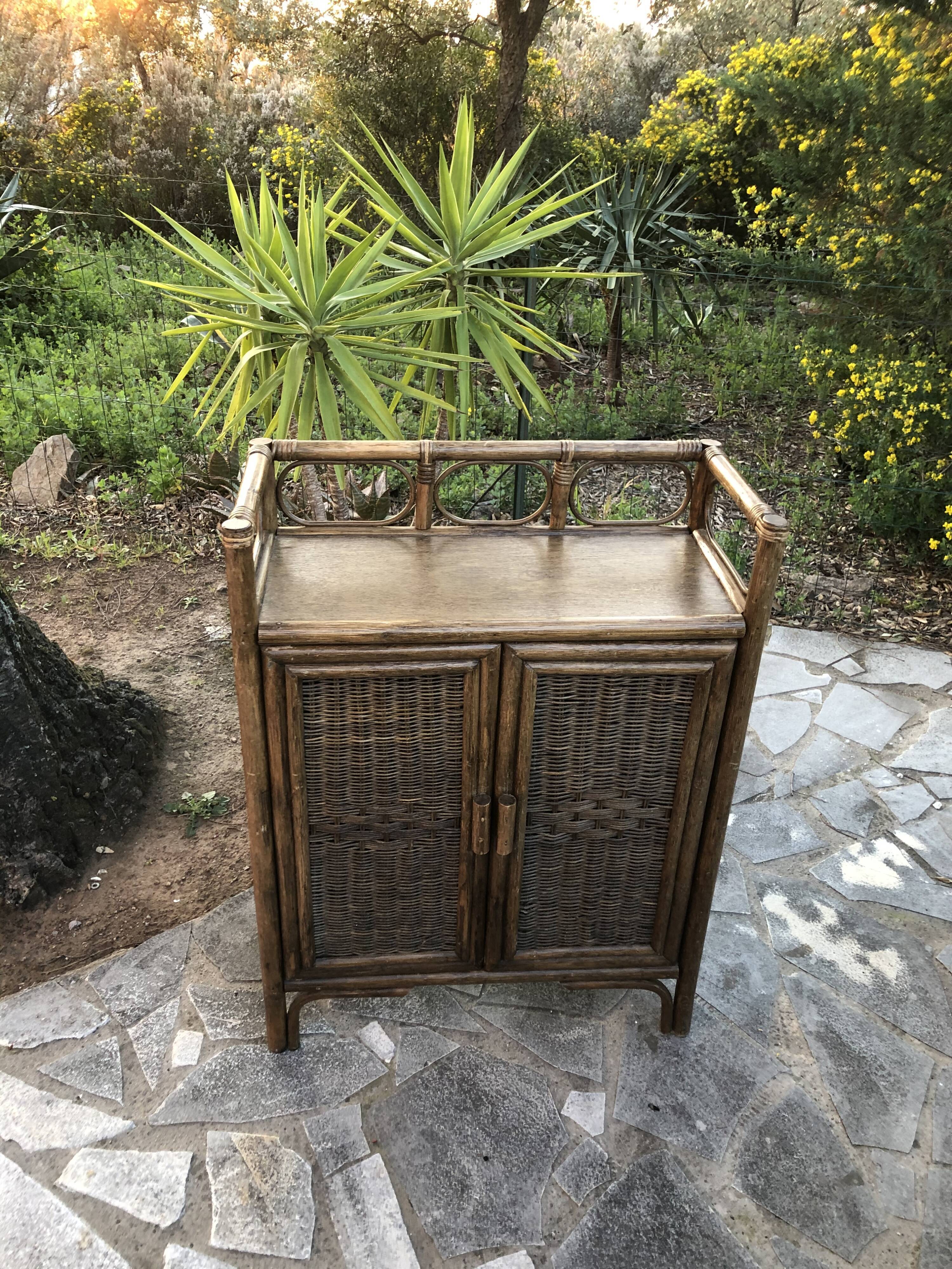 Rattan and bamboo buffet