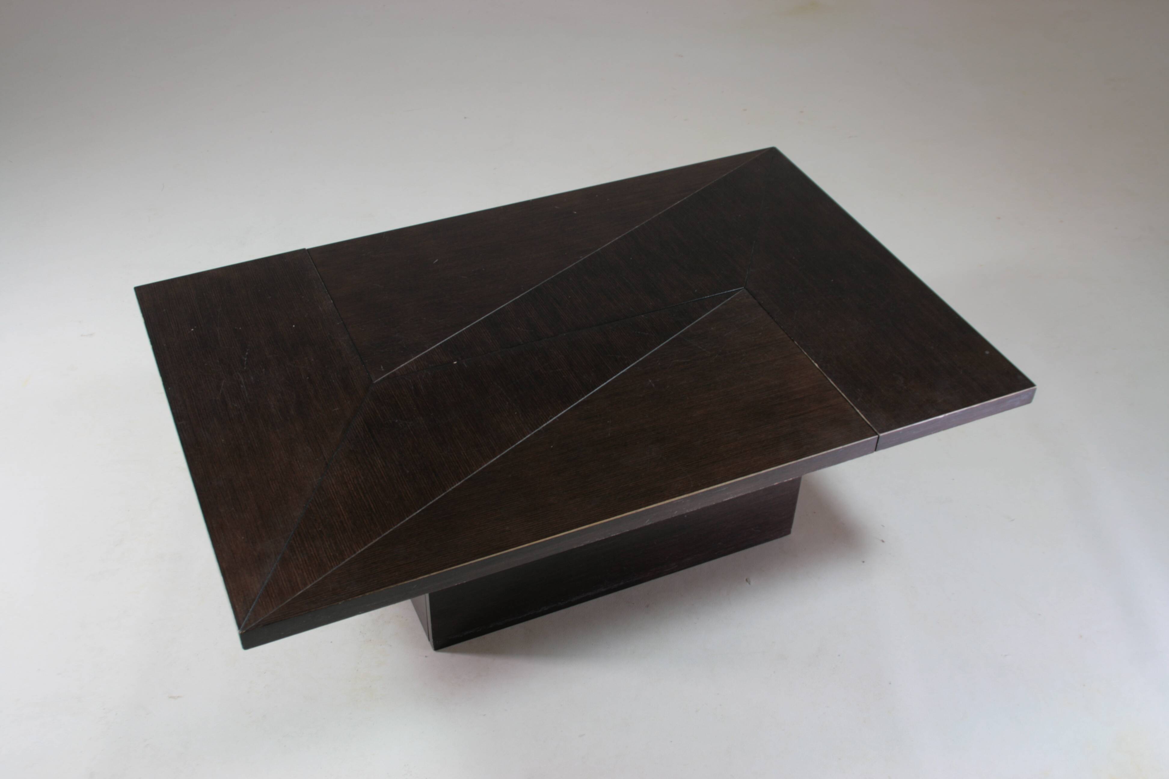 Table basse cocktail avec bar caché par Paul Michel pour Roche Bobois 1970