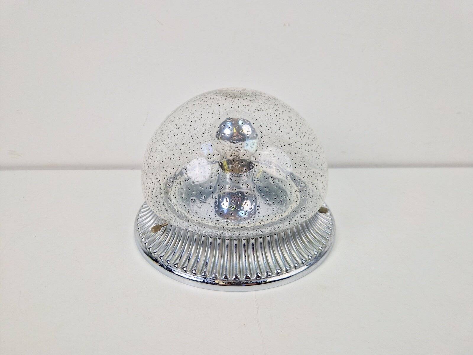 Vintage Ceiling Lamp in Chrome Glass from Hillebrand Lighting, 1960s