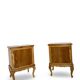 Tables de chevet italiennes en placage de noyer du milieu du siècle, années 1960.