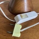 Lampe scandinave midcentury en teck et laiton