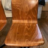 Pair of vintage wood and metal chairs for school desk