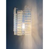 Set of Two Contemporary Opalino Strips “Listelli” Murano Glass Wall Sconces