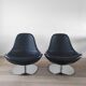 Pair of Tirup Ikea leather armchairs