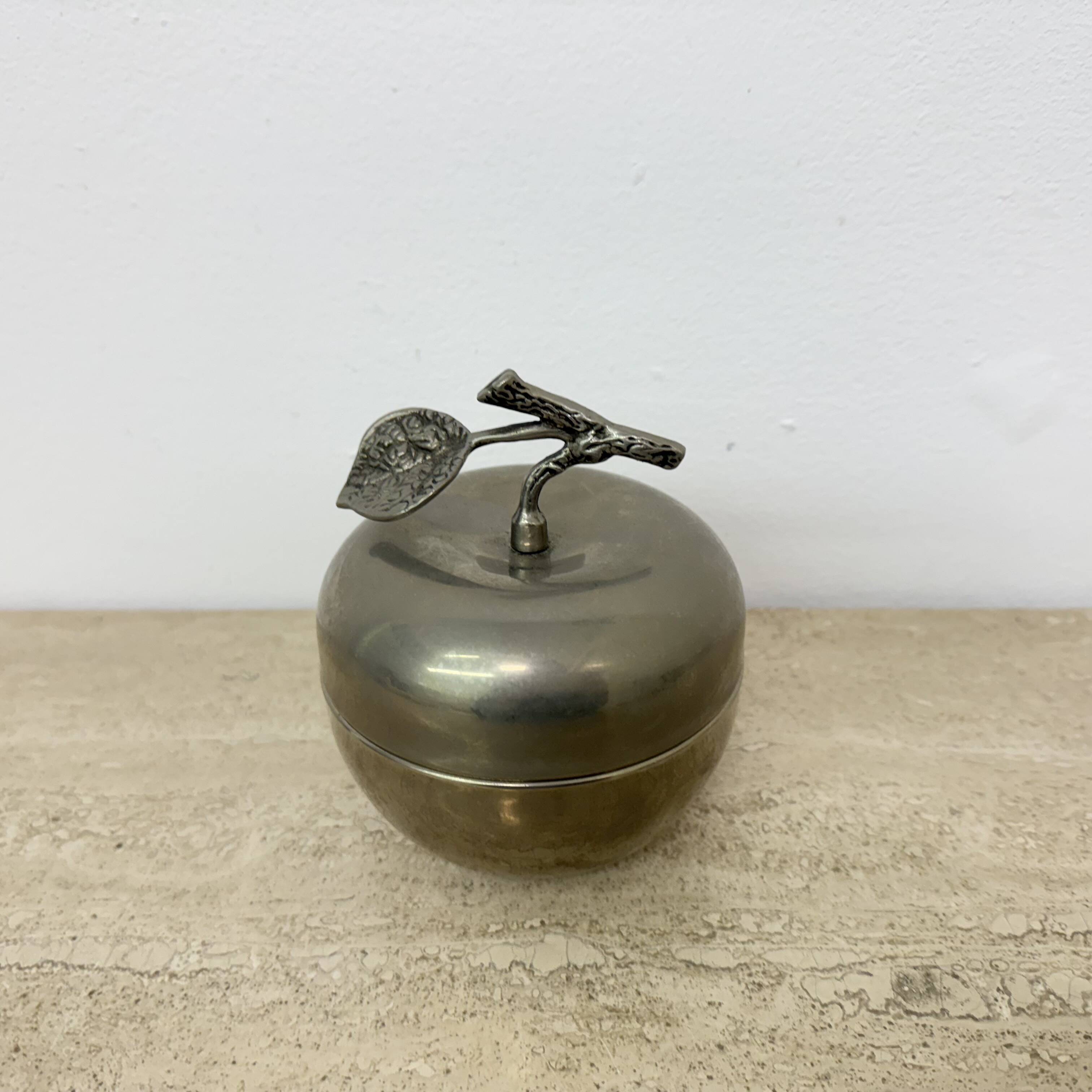 Vintage apple shaped trinket box , 1970s