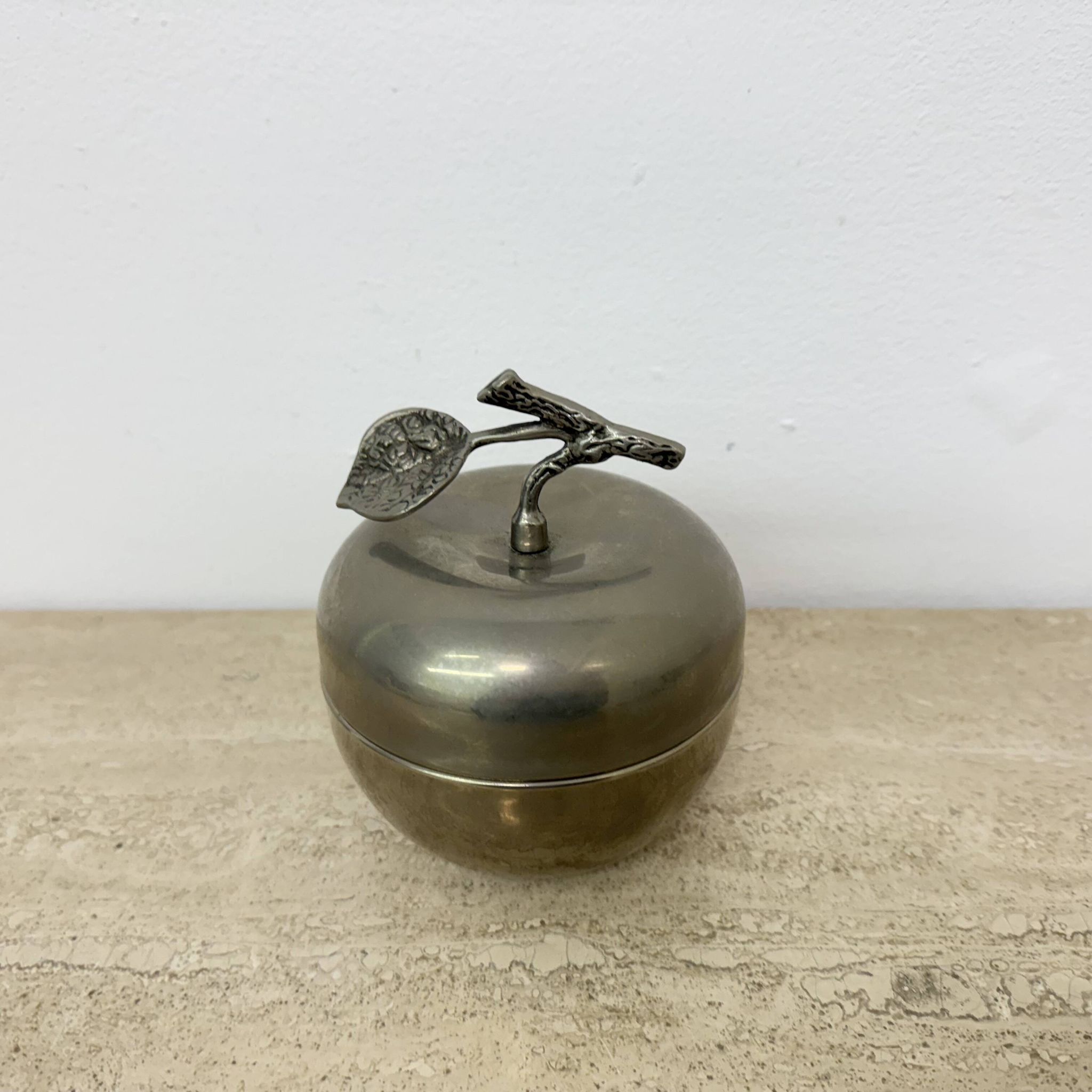 Vintage apple shaped trinket box , 1970s