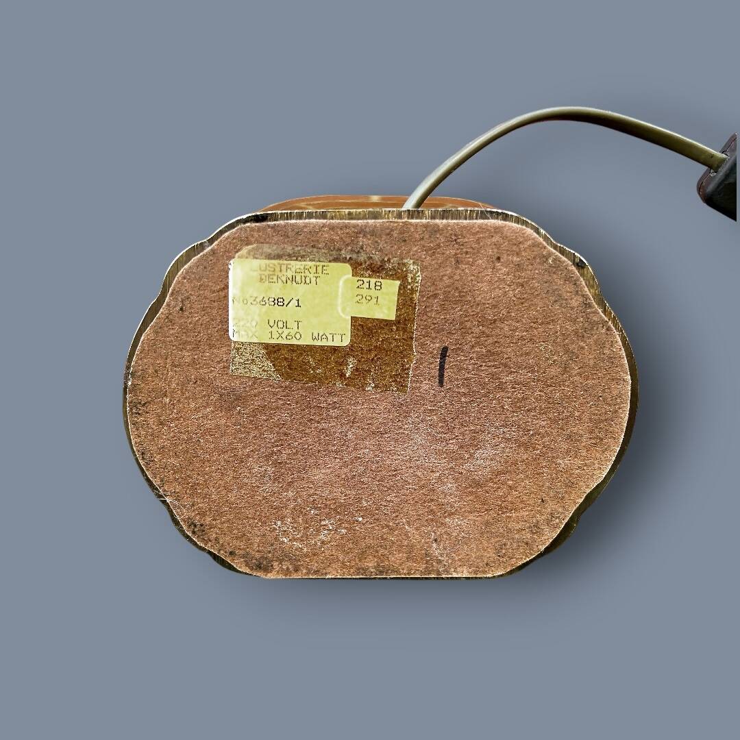 Large Deknudt lamp in varnished gold brass, 1970s.