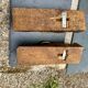 Pair of consoles, corbels, wooden and brass lion supports, 19th century.