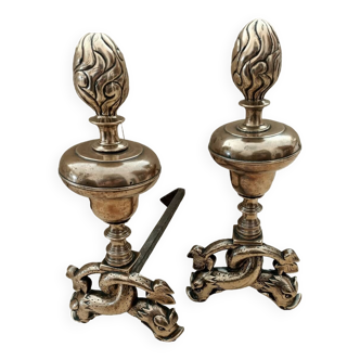 18th Century Dolphin Andirons