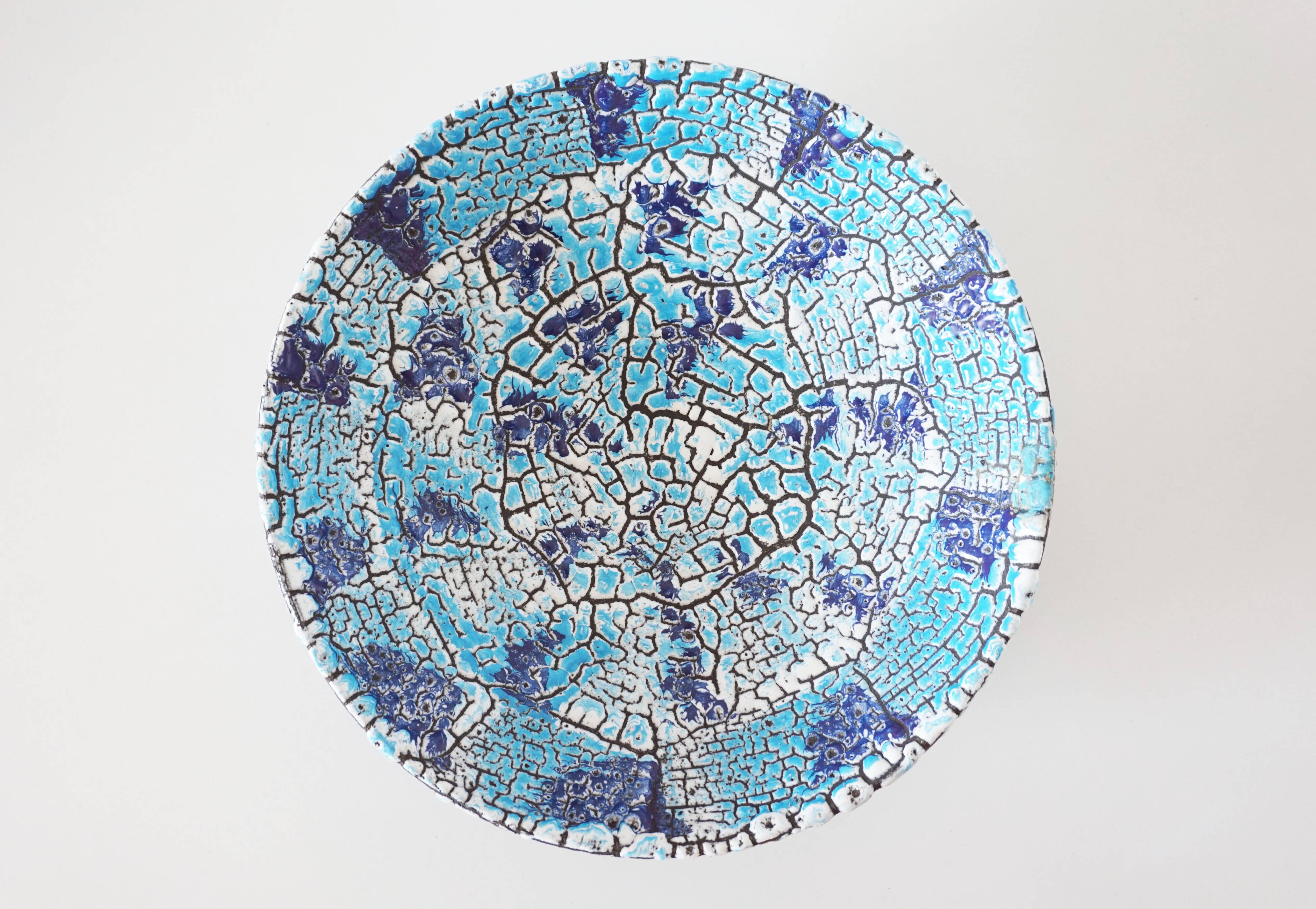 Large ceramic dish Fat lava Vallauris