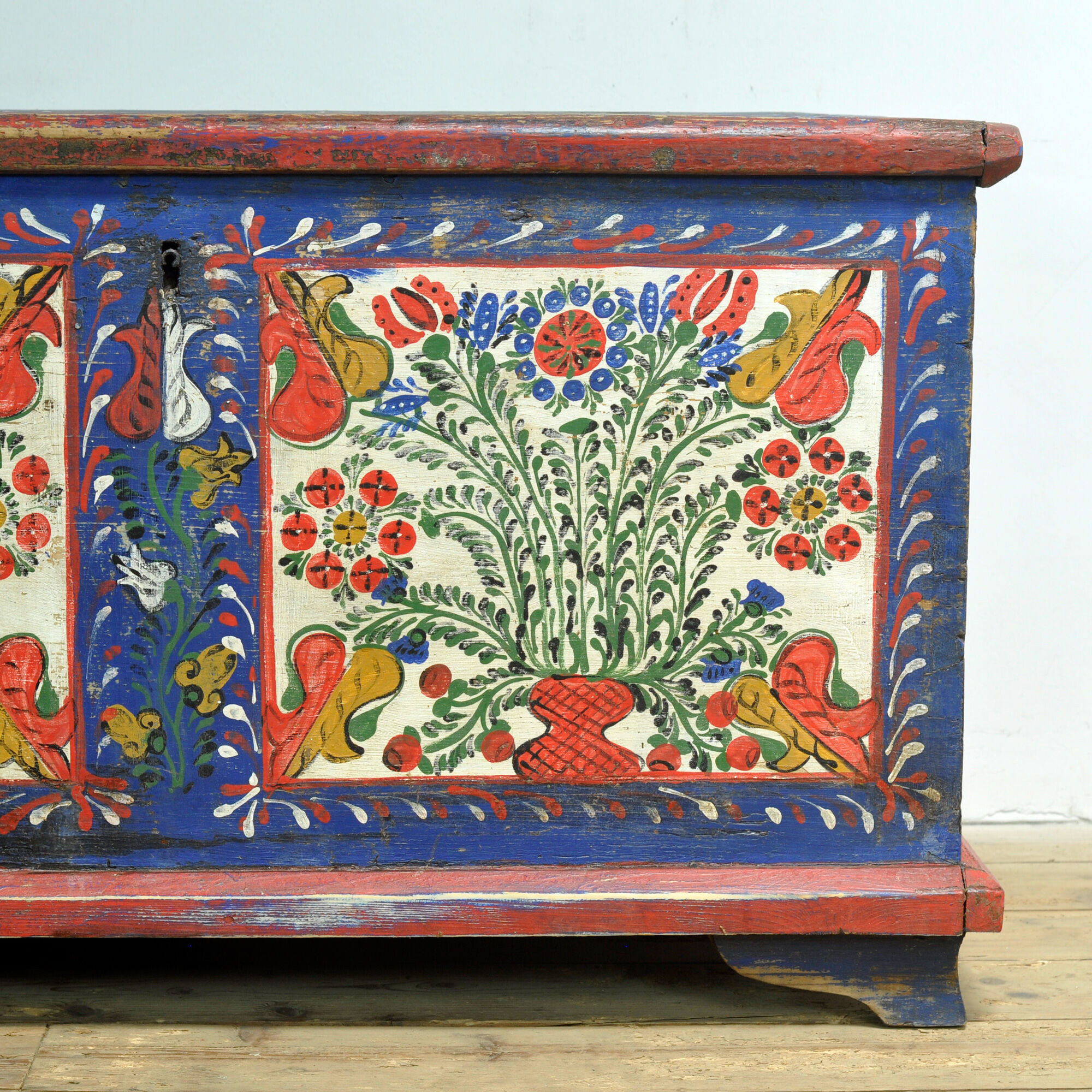 Folk art bridal chest, dated 1883