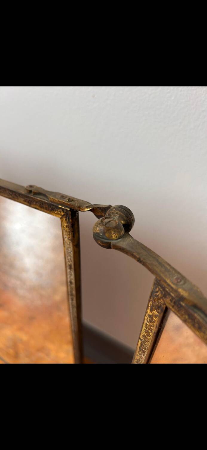 Vintage barber's triptych mirror