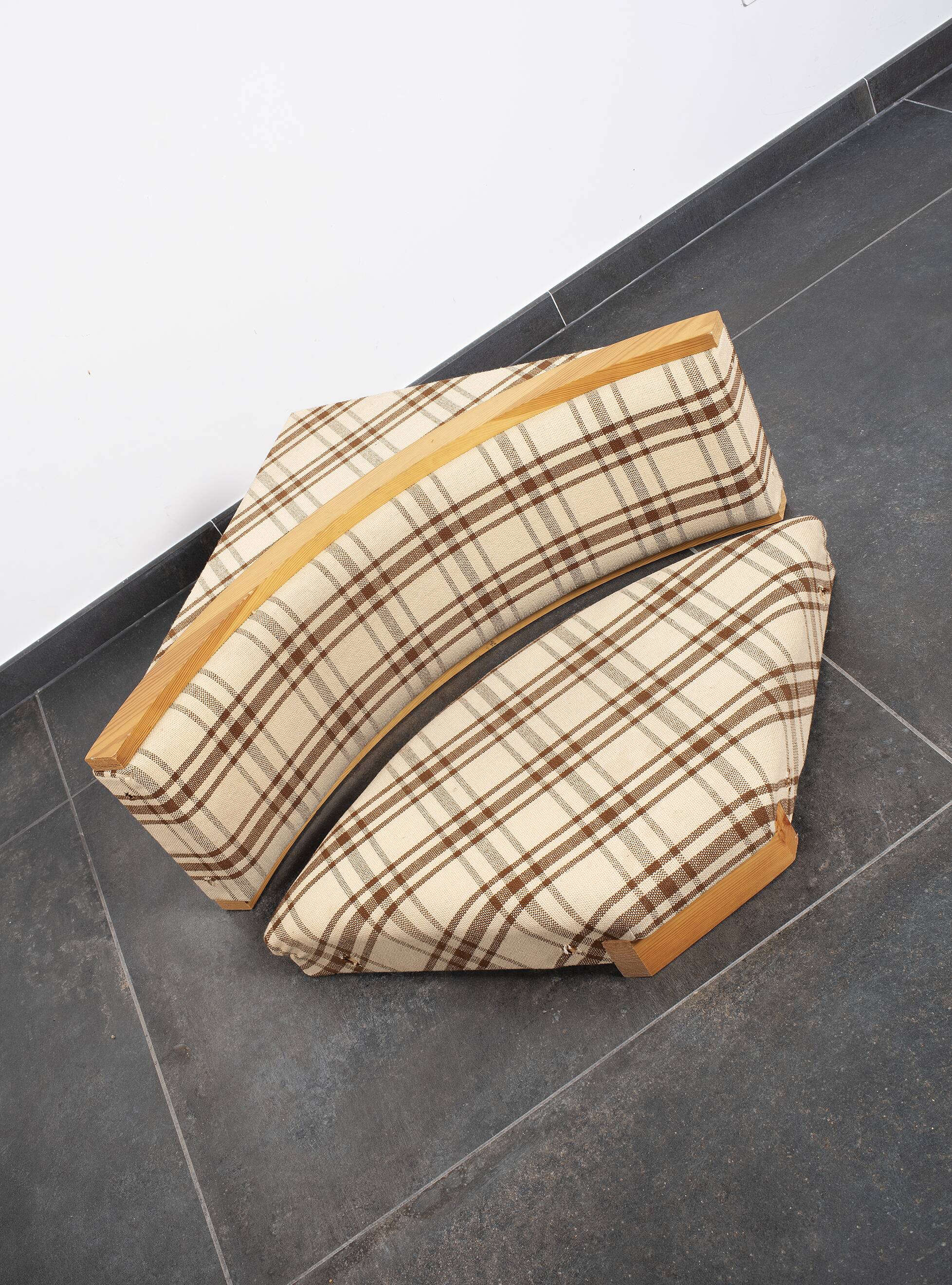 Pair of benches, corner benches, vintage