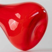 Vintage red Murano glass vase - Italy 1970s