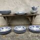 Antique Creil Montereau earthenware dinner service with Flora pattern