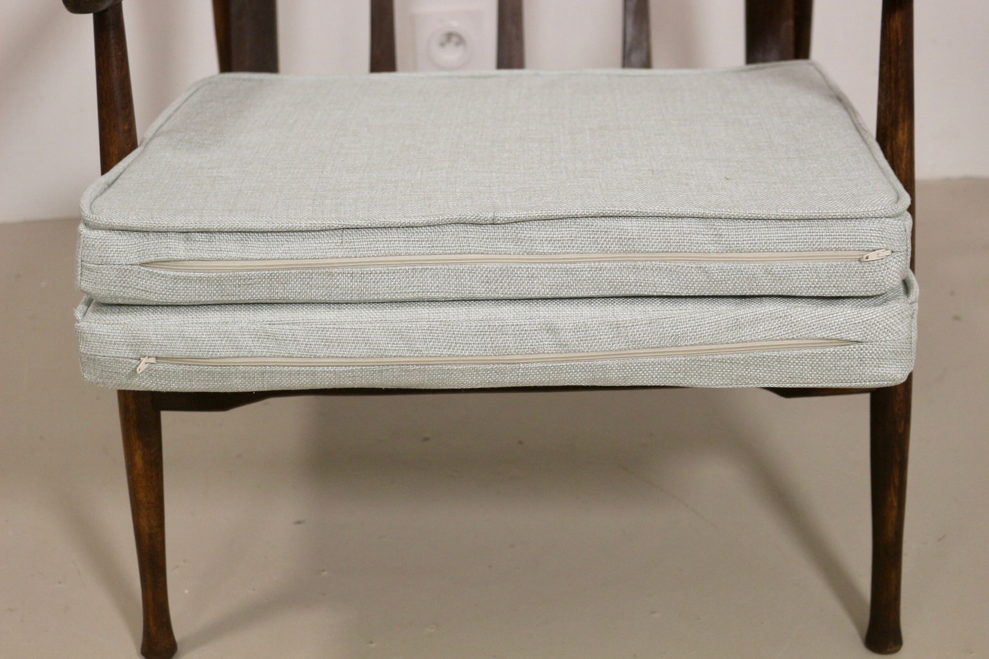 Scandinavian armchair 1960 curved armrests