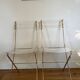 Pair of folding plexiglass chairs, the invisibles by Berthet and Lebovici.