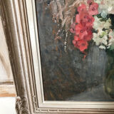 Bouquet de fleurs huile sur carton