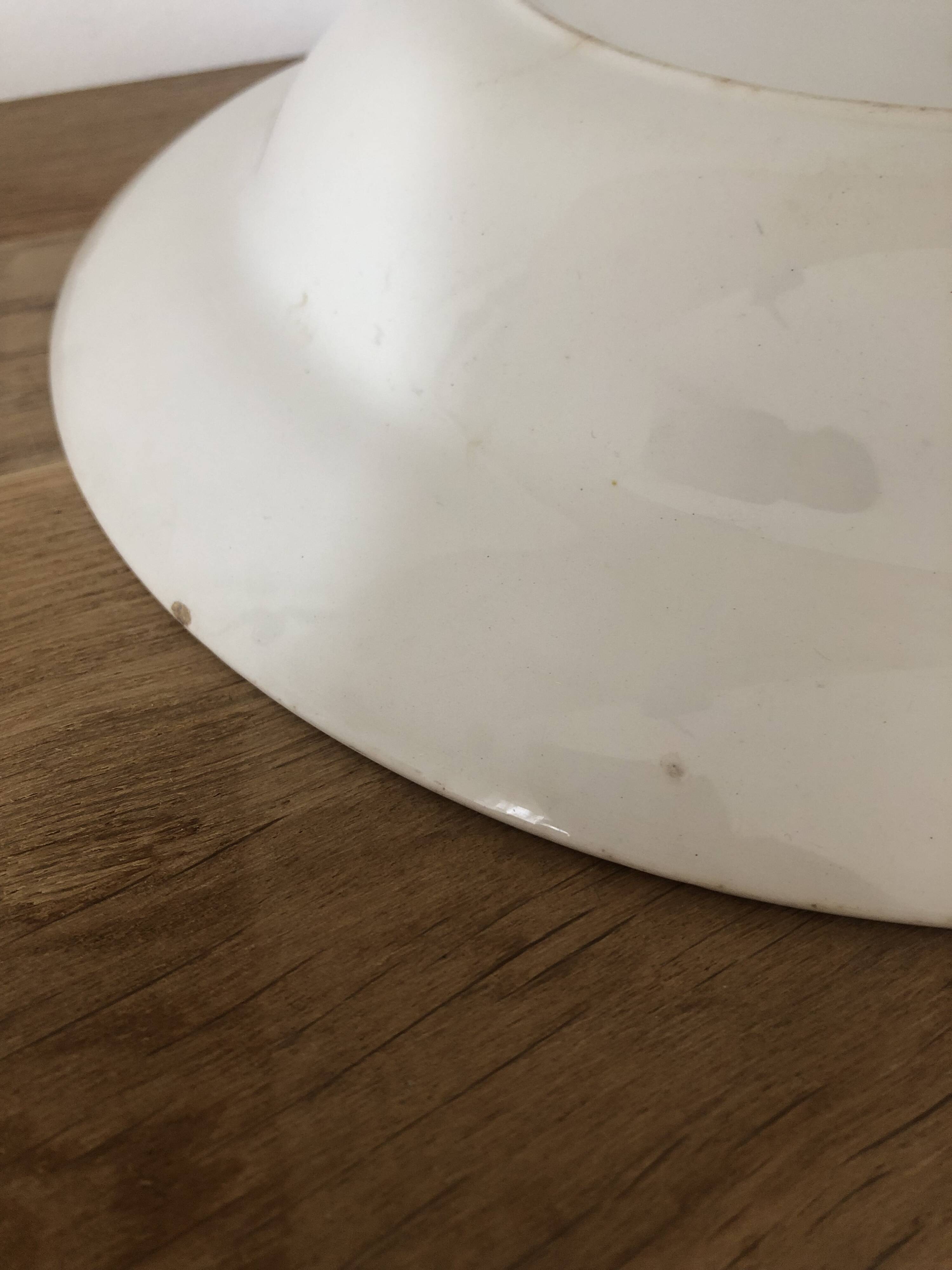 Vintage hollow dish in royal blue arabesque earthenware