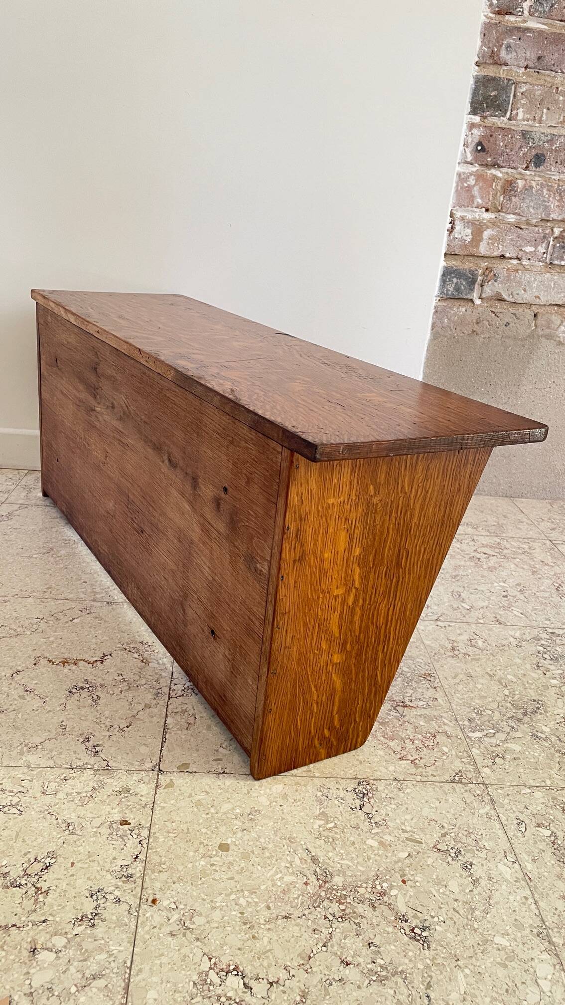 Geometric Wall Shelf Solid Oak Vintage