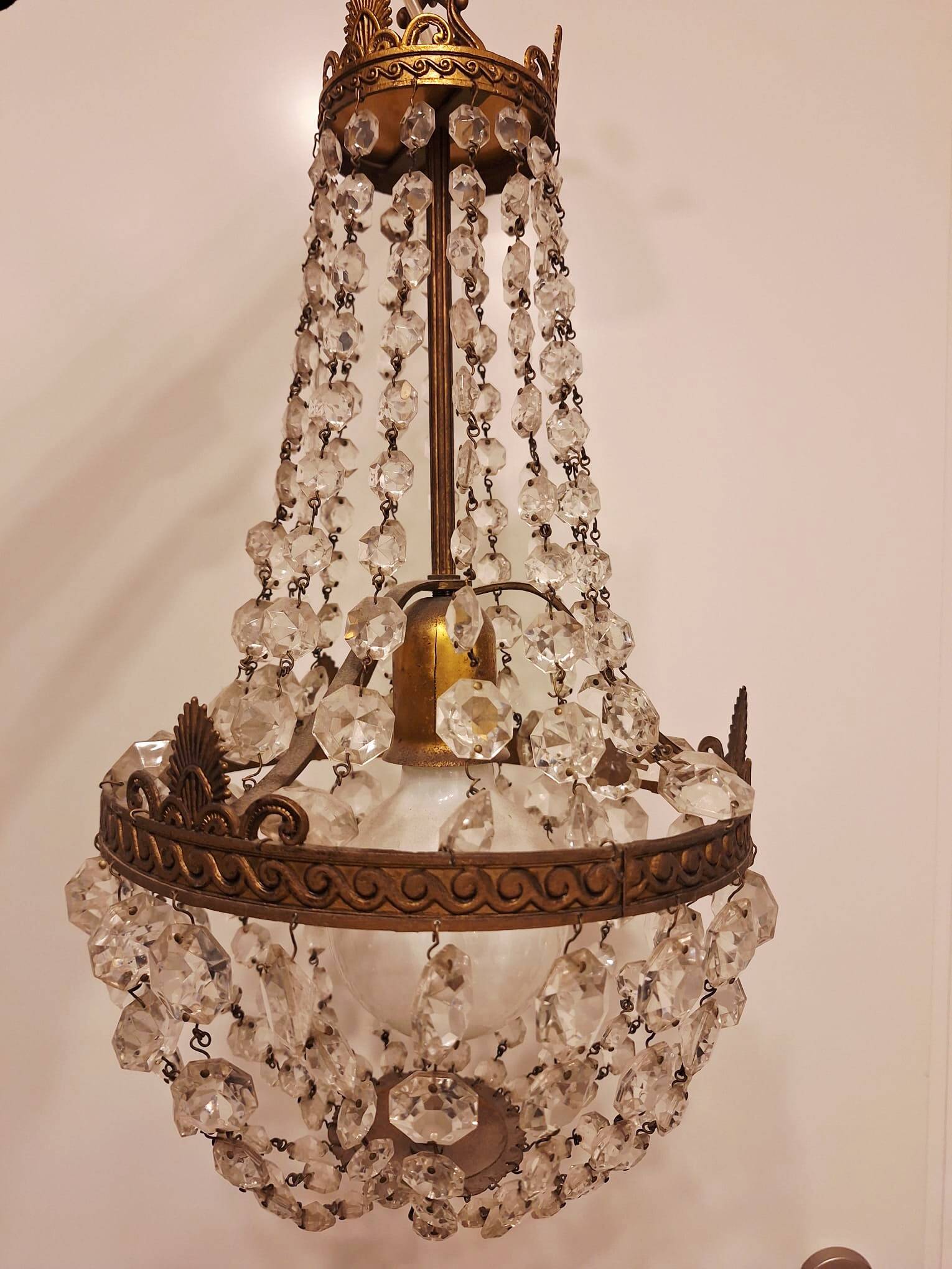 Art Deco chandelier with pendants