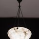 Lustre Art Déco en albâtre blanc, années 1950