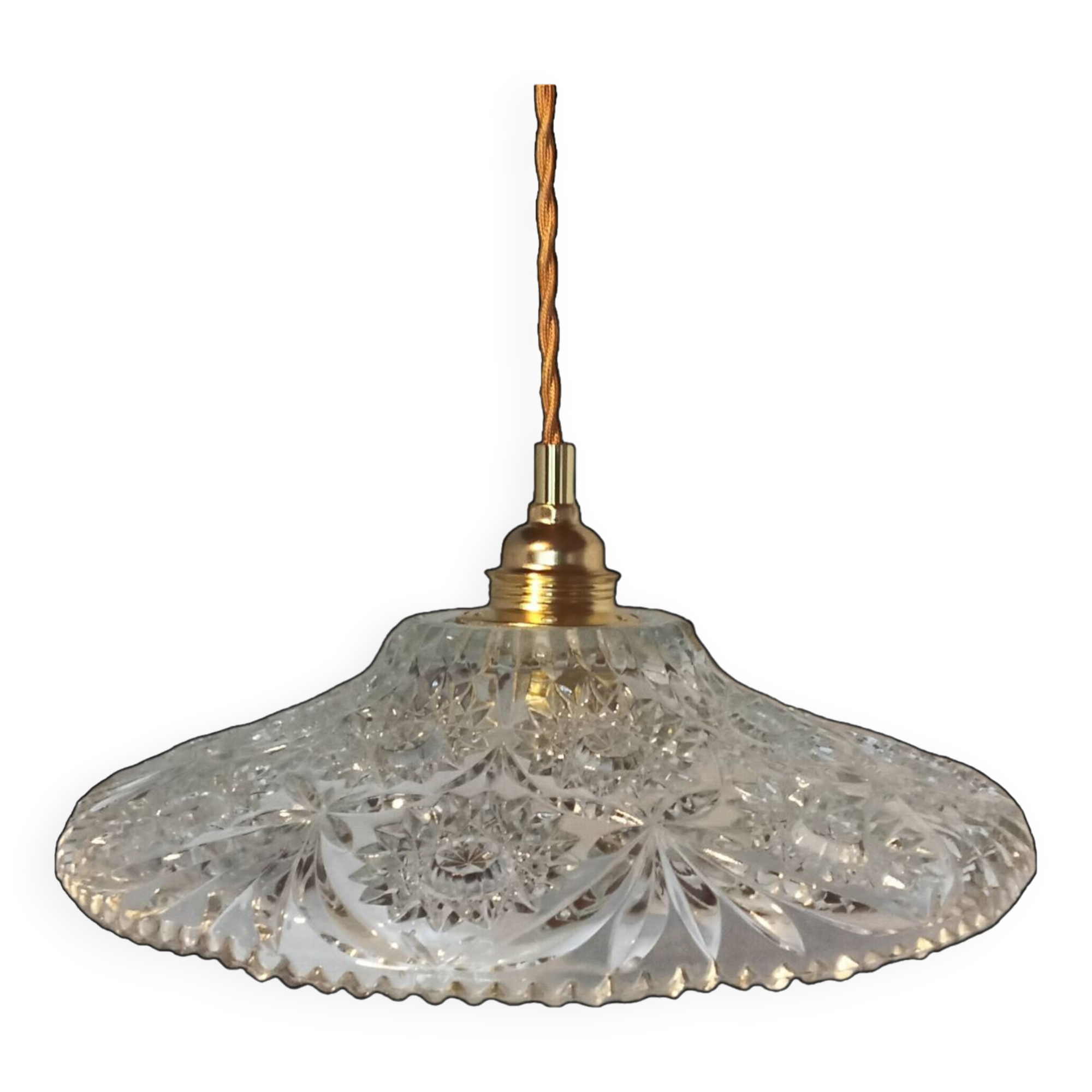 Vintage chiseled glass pendant light