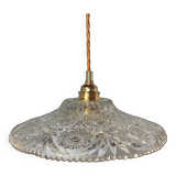 Suspension vintage en verre ciselé