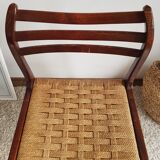 Pair of Scandinavian chairs in braided rope-circa 1960
